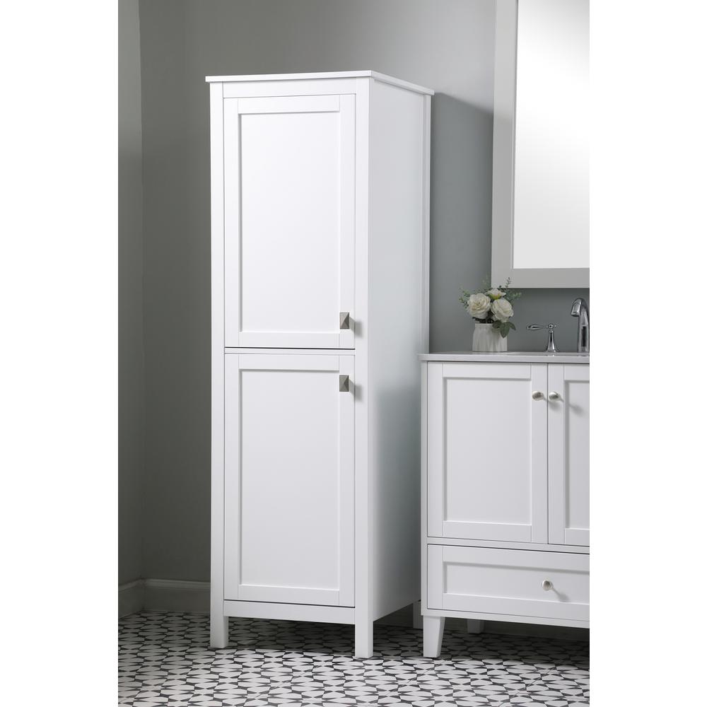 20 Inch Wide Bathroom Linen Storage Freestanding Cabinet In White. Picture 9