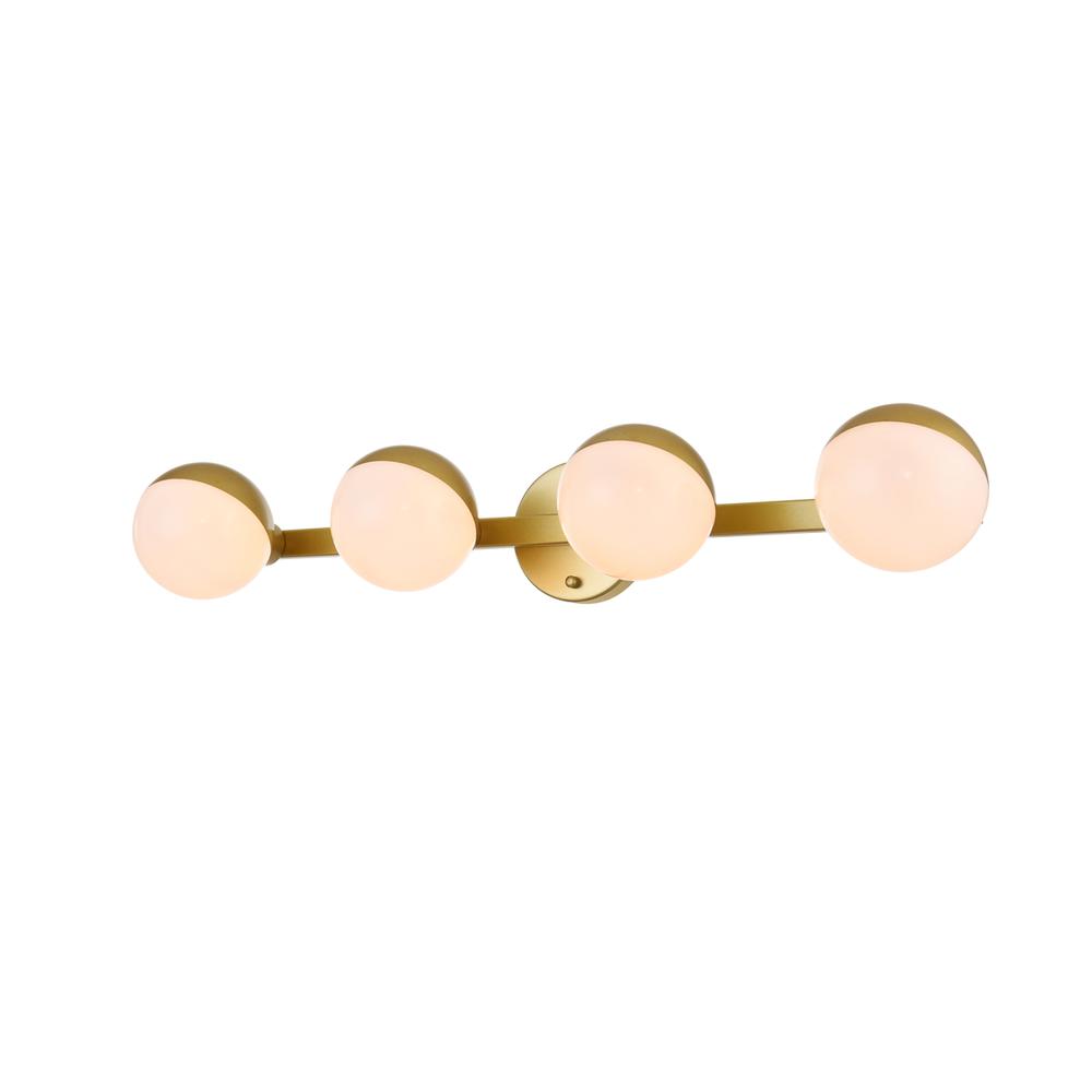 Majesty 4 light Brass and frosted white Bath Sconce. Picture 2