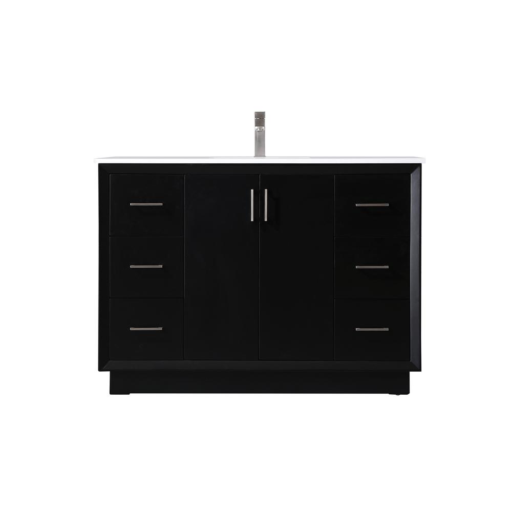 48 Inch SIngle Bathroom Vanity In Black. Picture 1
