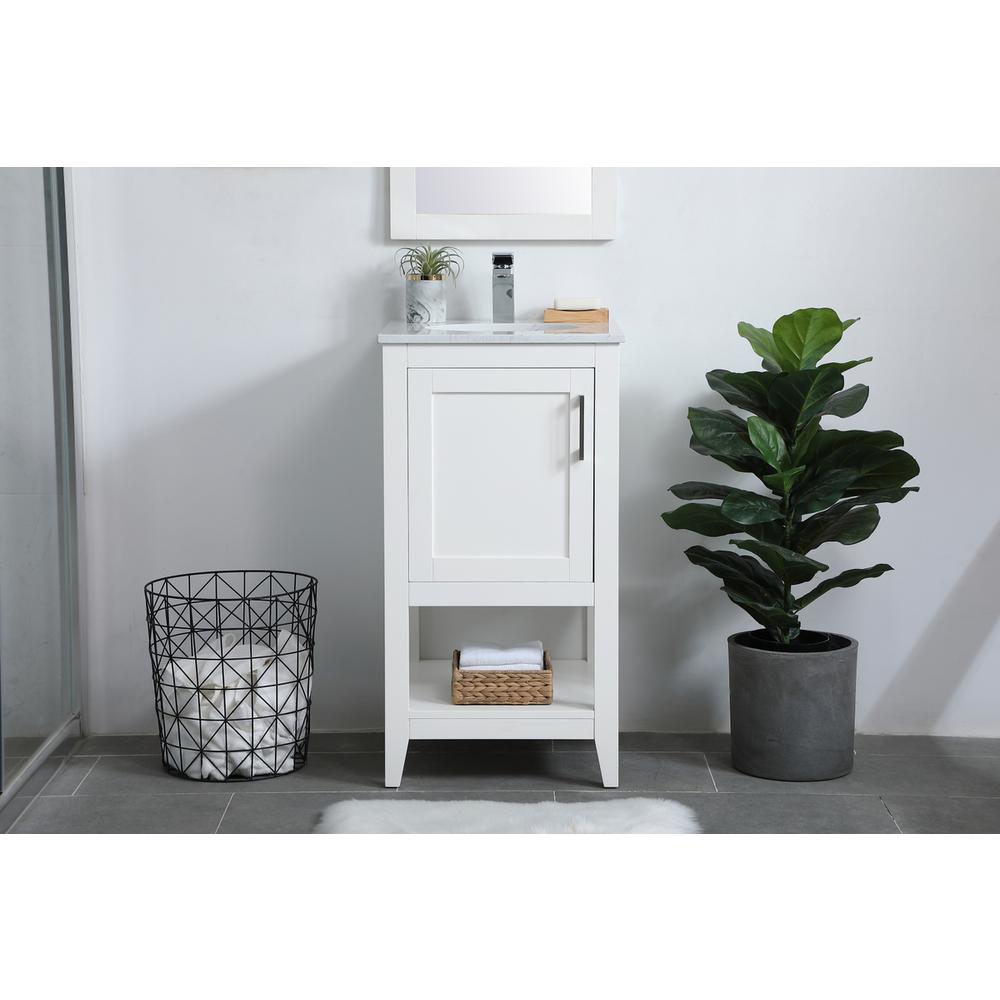 18 inch Single Bathroom Vanity in White. Picture 14