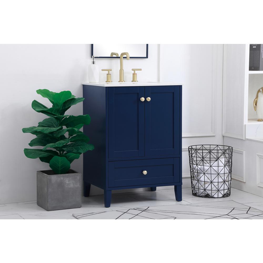 24 inch Single Bathroom Vanity in Blue. Picture 2