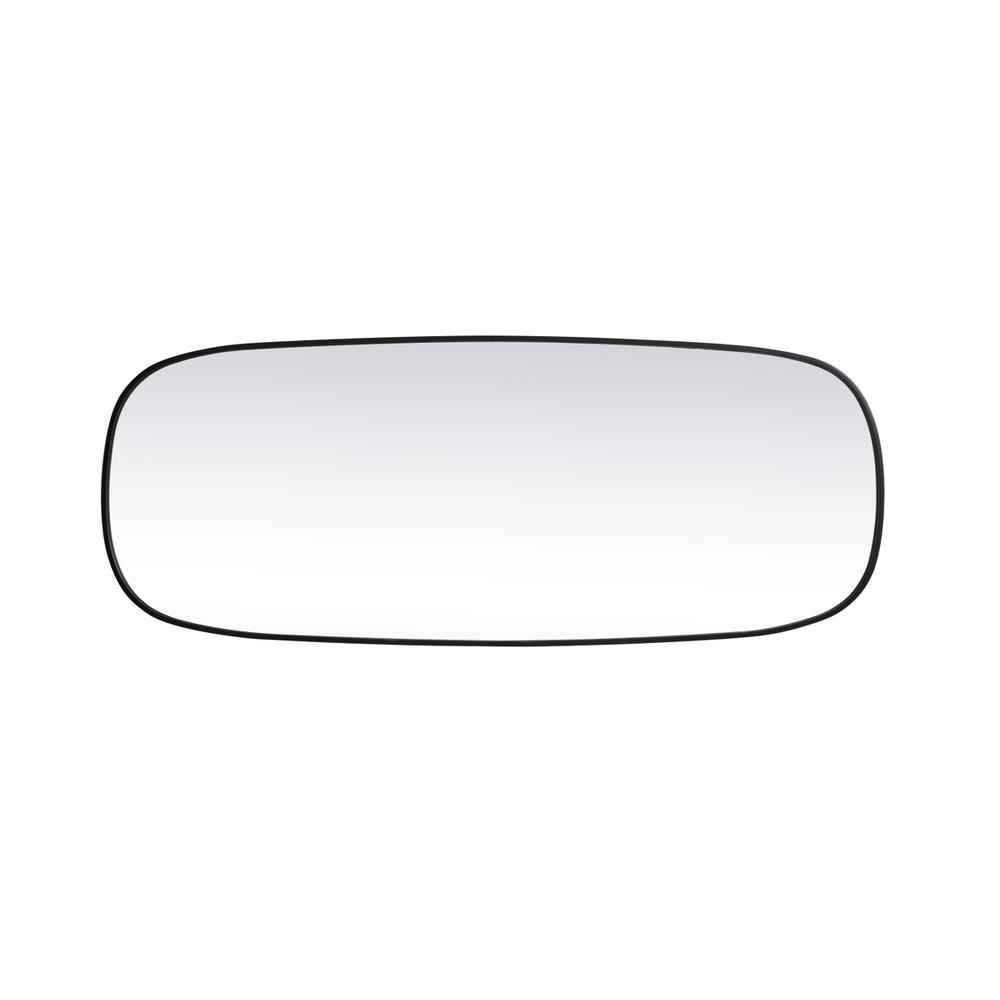 Metal Frame Oval Mirror 24x60 Inch in Black. Picture 8