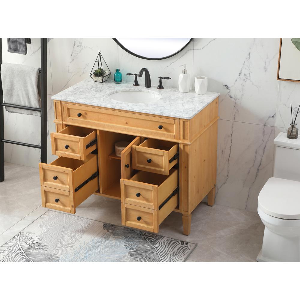42 inch Single bathroom vanity in natural wood. Picture 3