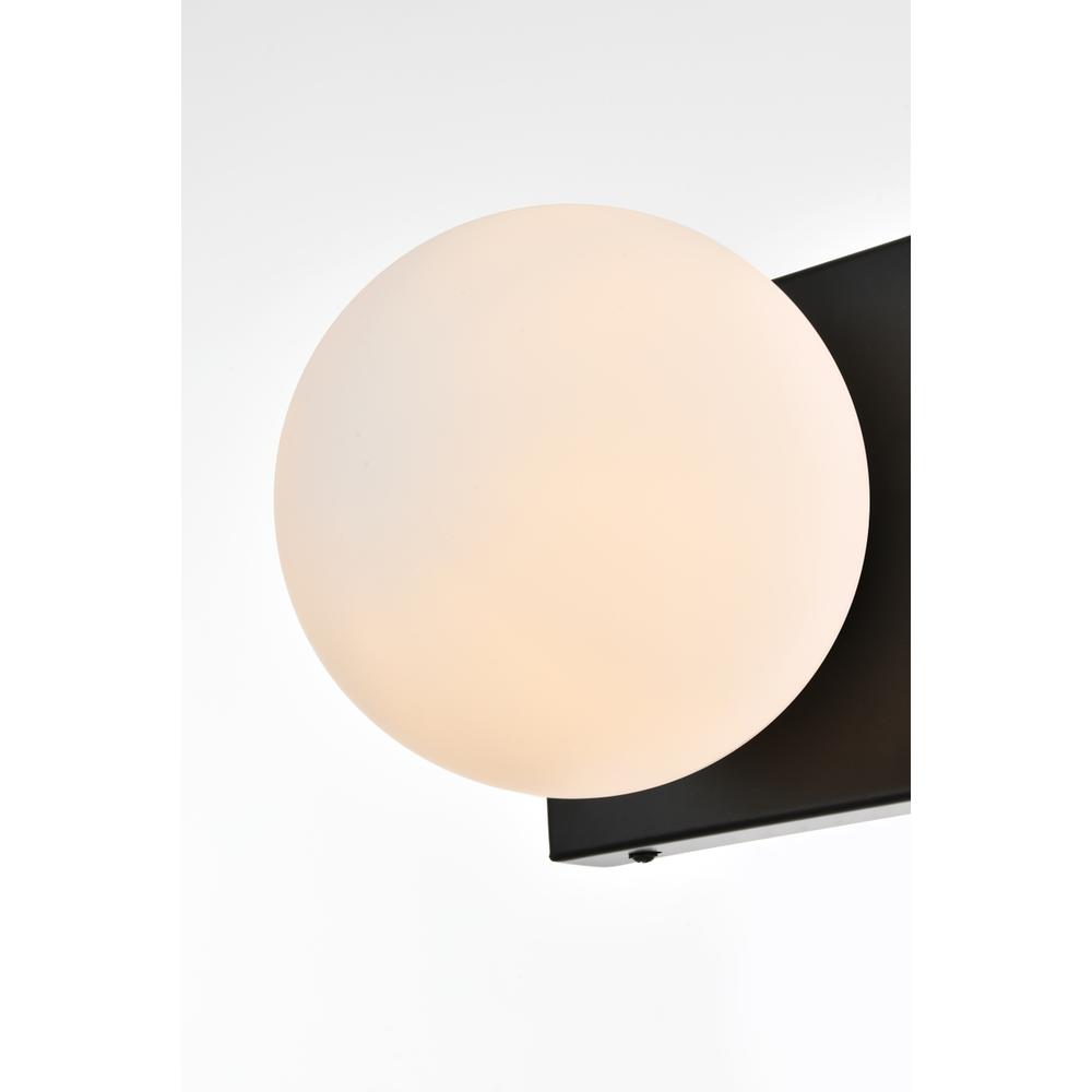 Jaylin 1 light Black and frosted white Bath Sconce. Picture 3