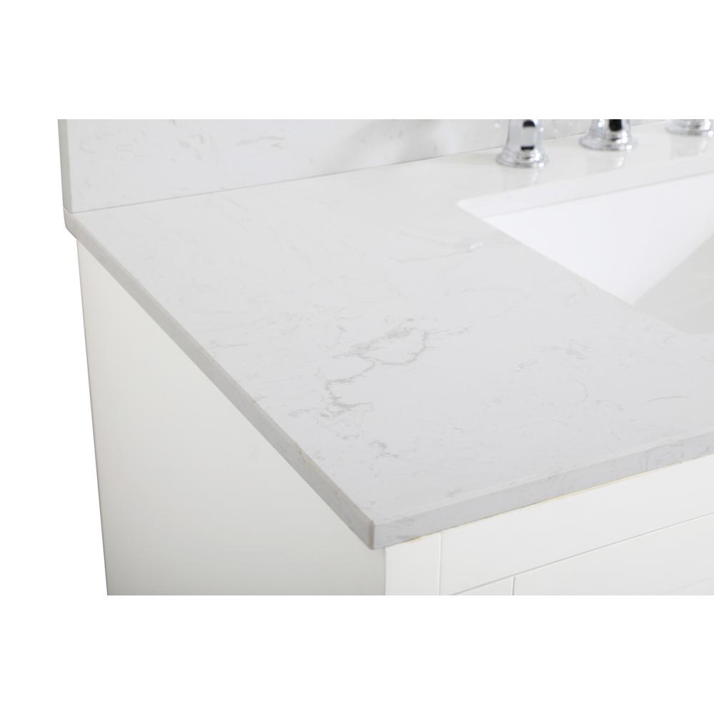 42 inch Single Bathroom Vanity in White with Backsplash. Picture 12