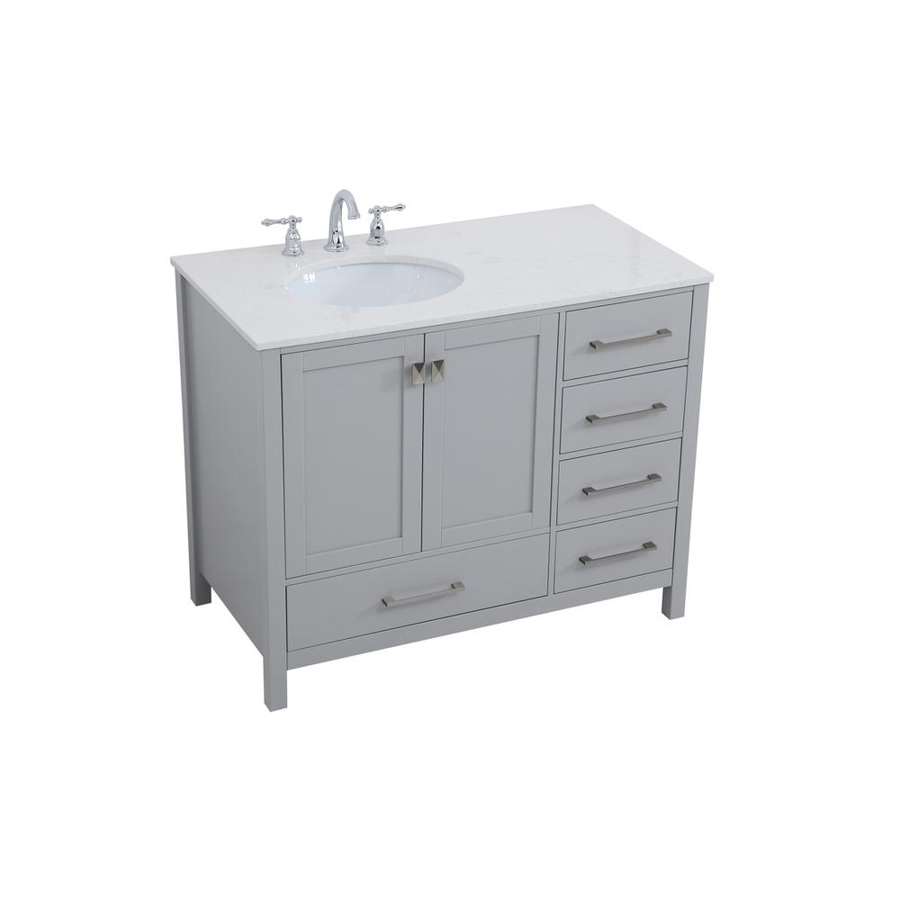 42 inch Single Bathroom Vanity in Gray. Picture 7