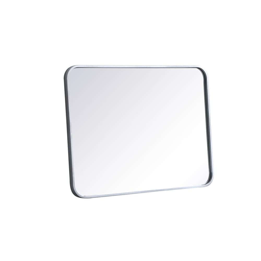 Soft corner metal rectangular mirror 22x30 inch in Silver. Picture 7