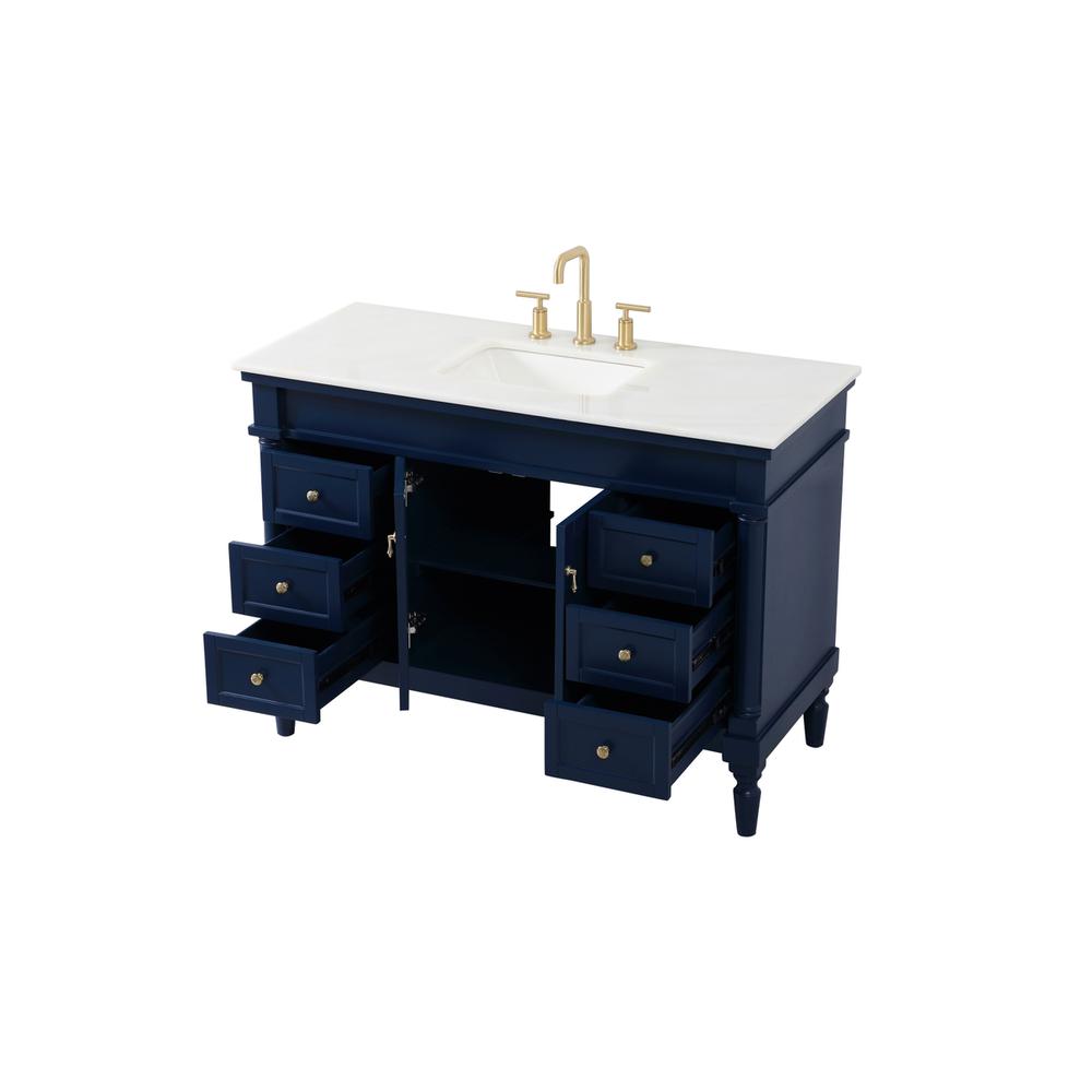 48 inch Single bathroom vanity in blue. Picture 9