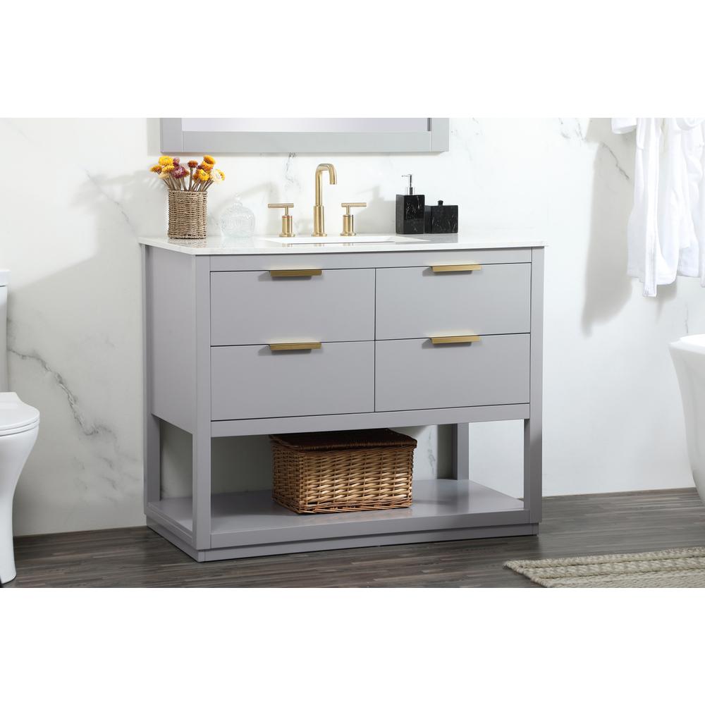 42 inch Single bathroom vanity in grey. Picture 2