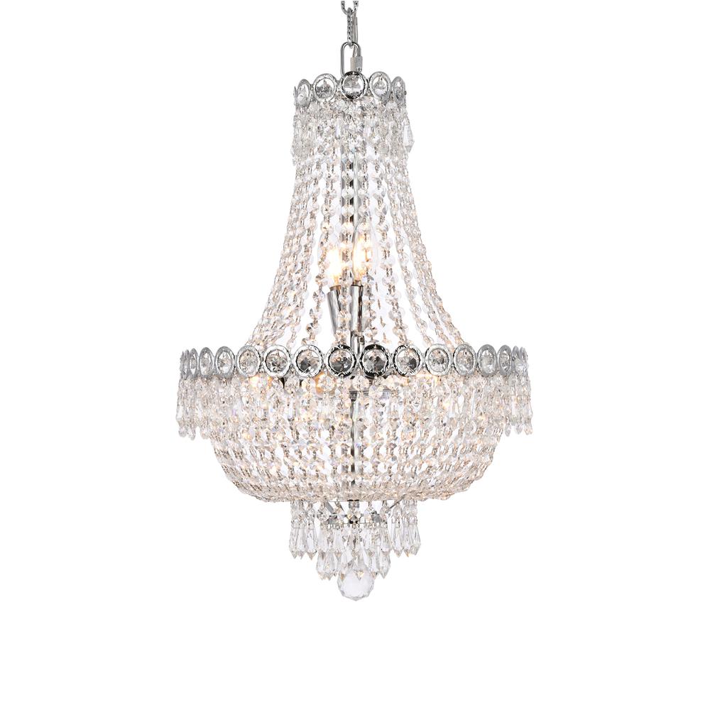 Century 8 light Chrome Pendant Clear Royal Cut Crystal. Picture 2