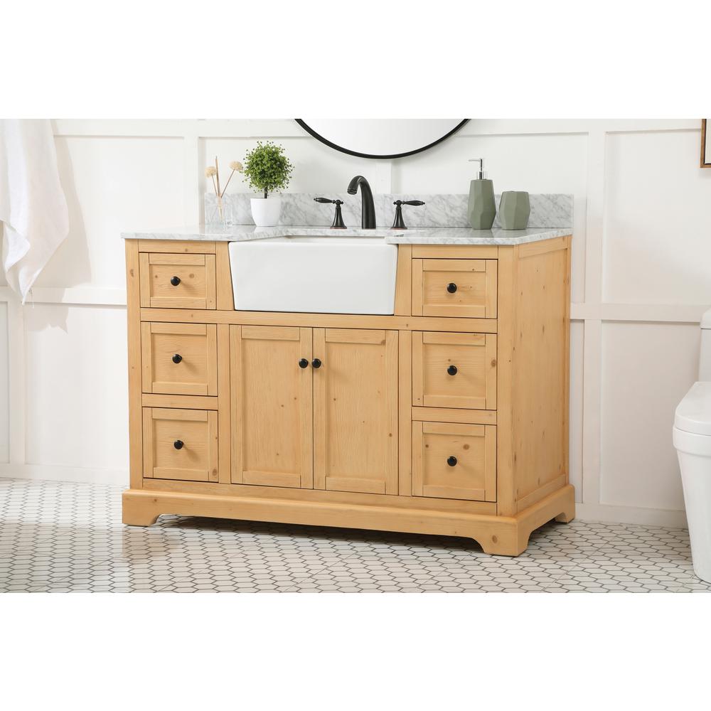 48 inch Single bathroom vanity in natural wood. Picture 2