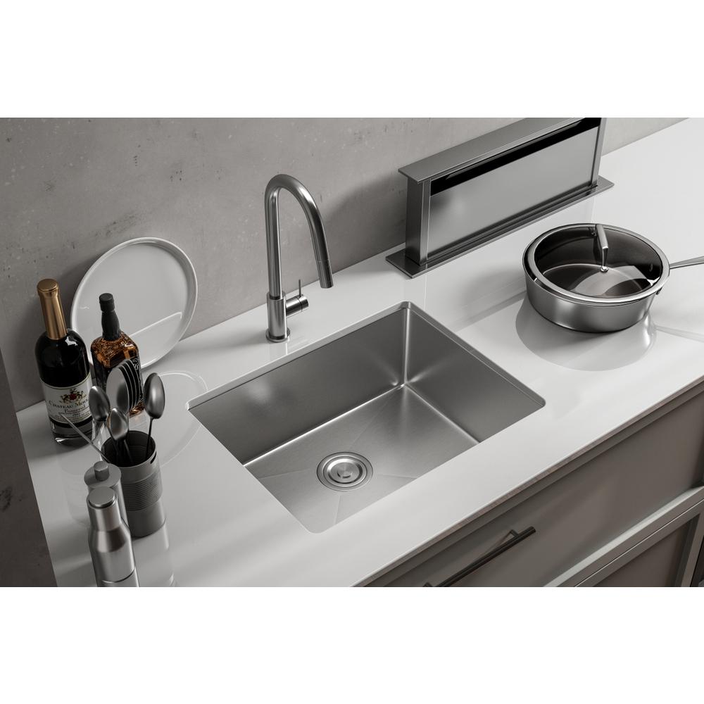 Stainless Steel undermount kitchen sink L23'' x W18'' x H10". Picture 7