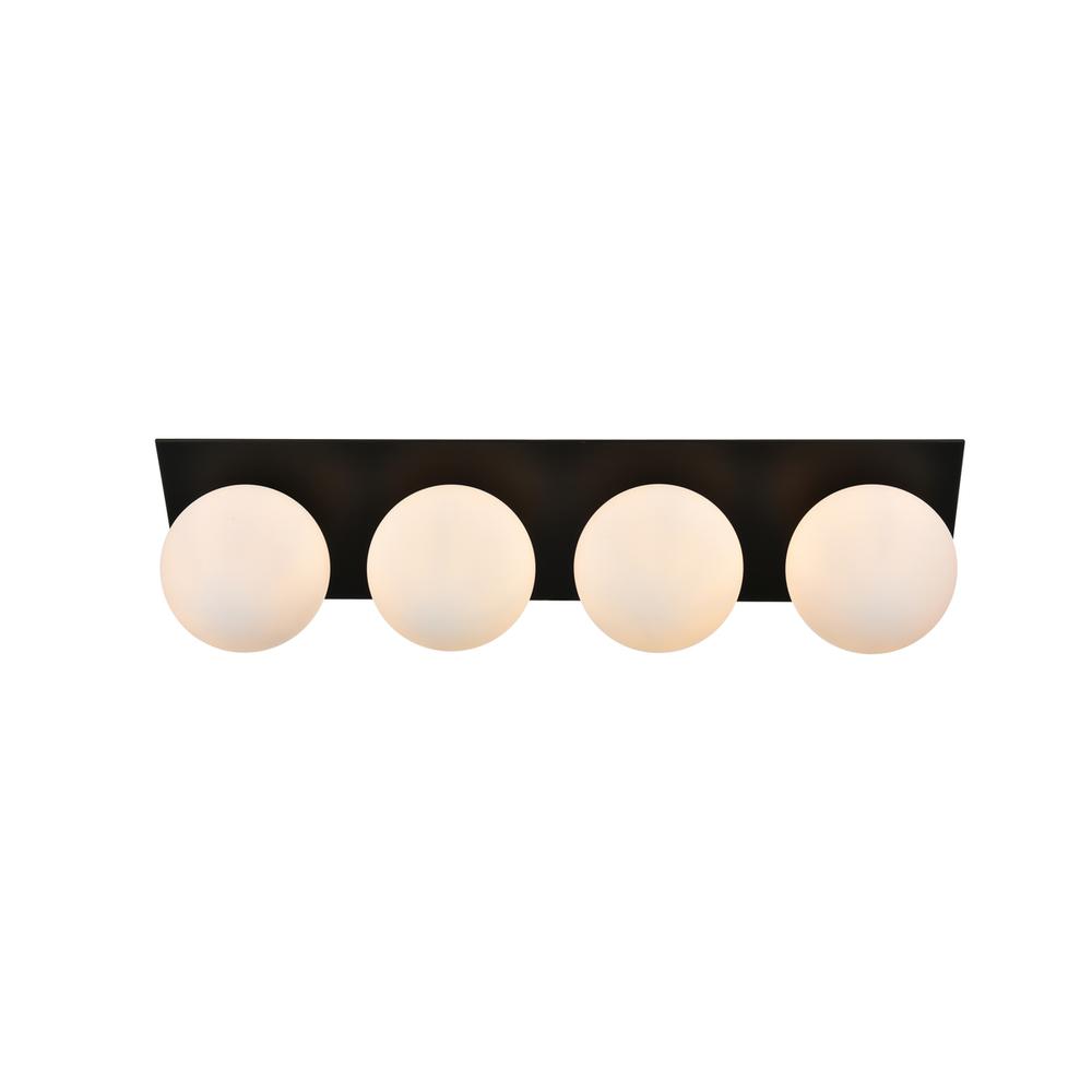 Jillian 4 light Black and frosted white Bath Sconce. Picture 1