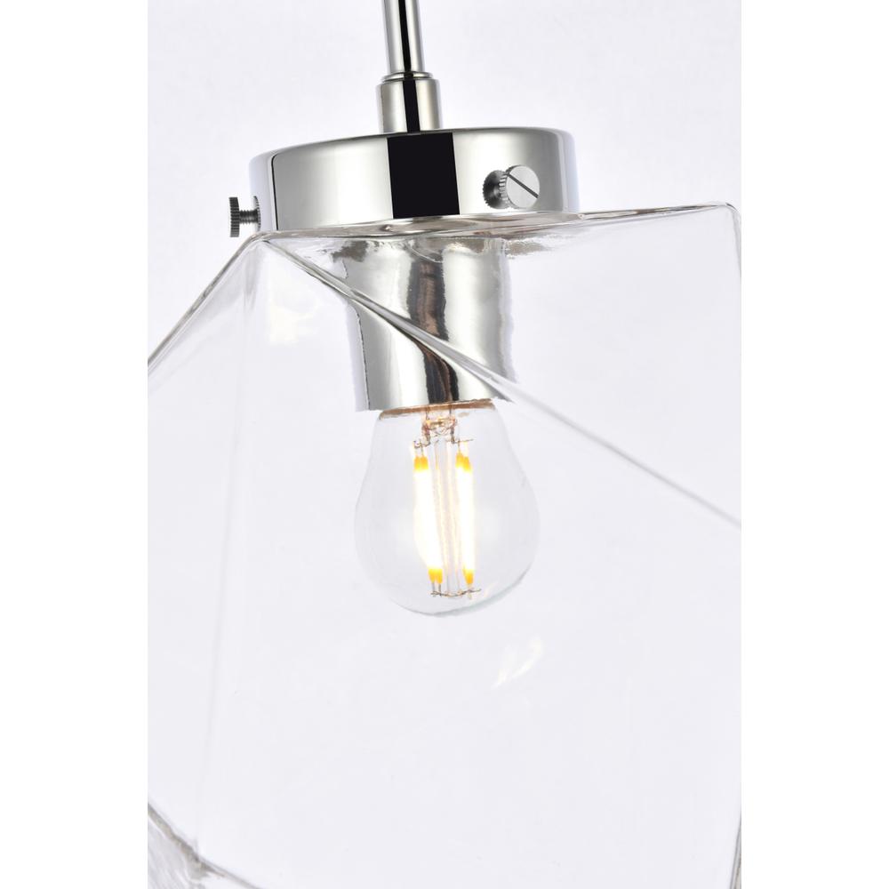 Lawrence 1 light chrome and clear glass flush mount. Picture 3