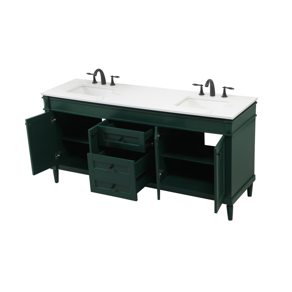 72 inch double bathroom vanity in green. Picture 9
