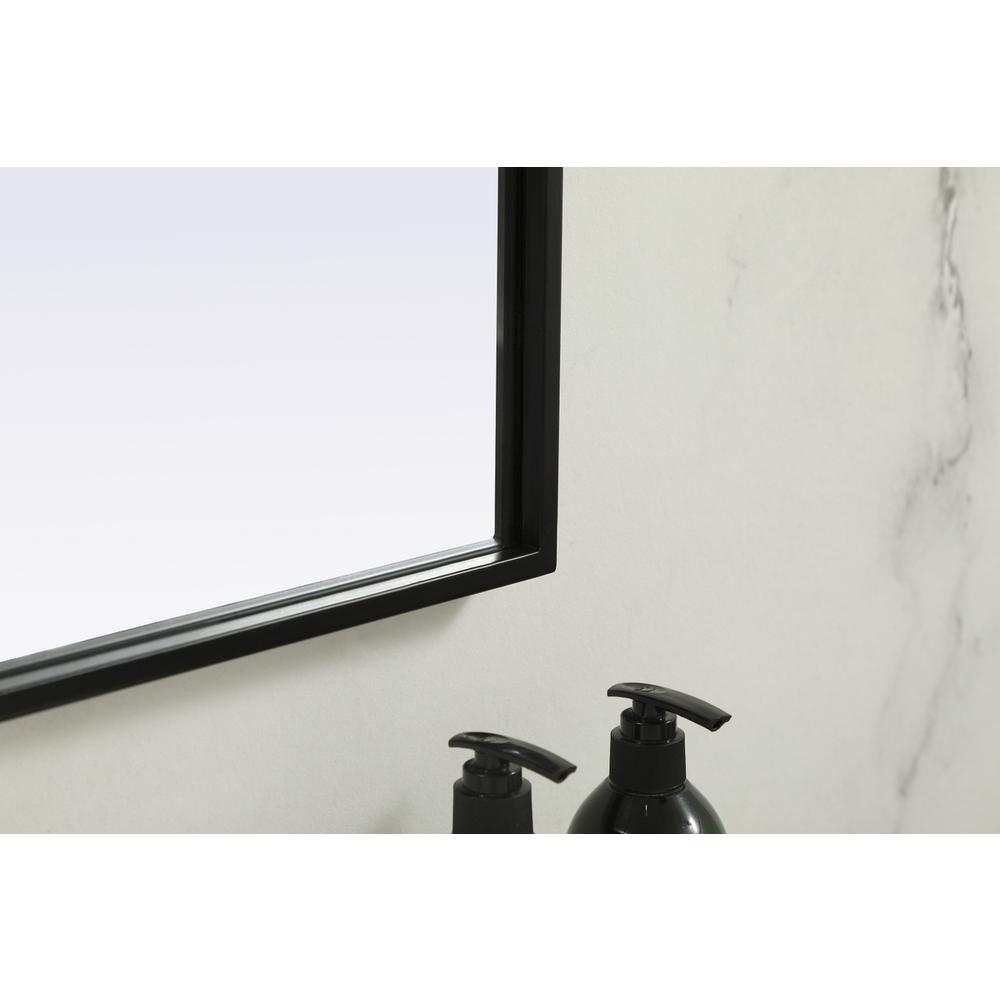 Metal Frame Arch Mirror 40x34 Inch in Black. Picture 6