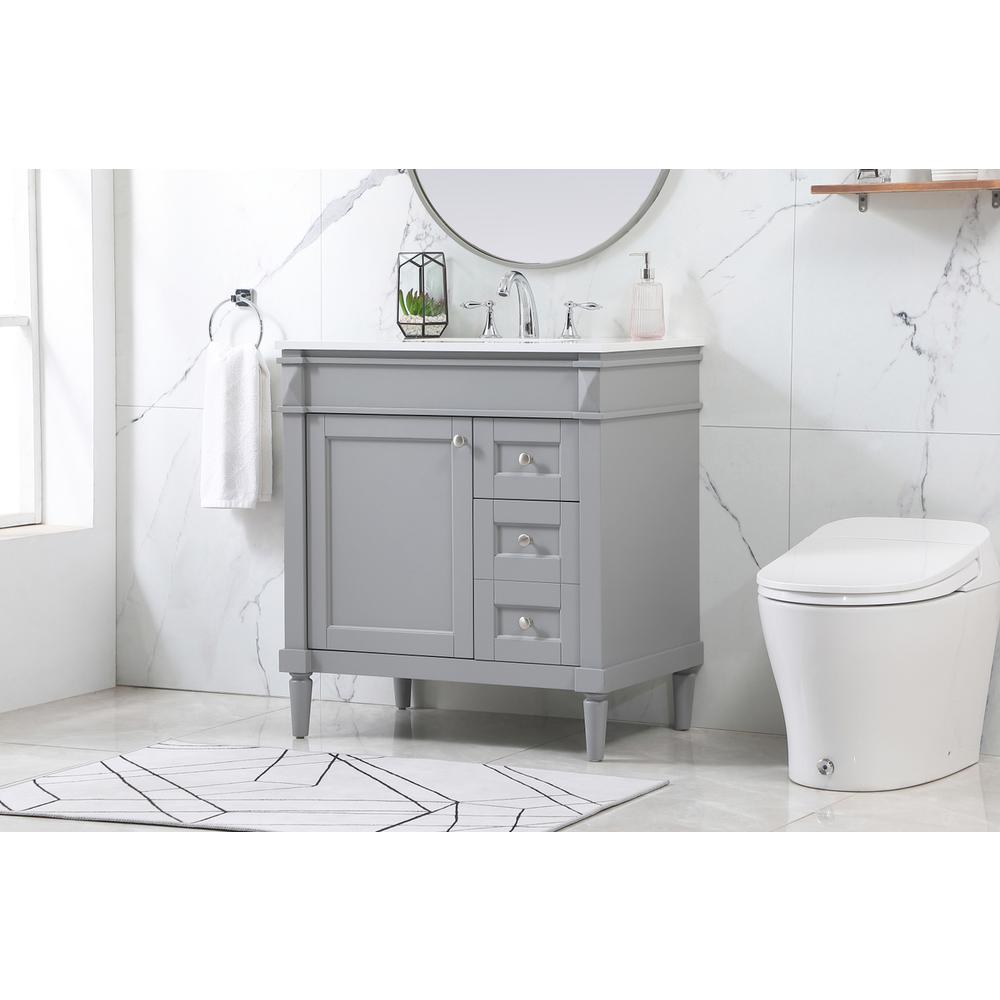32 inch Single bathroom vanity in grey. Picture 2