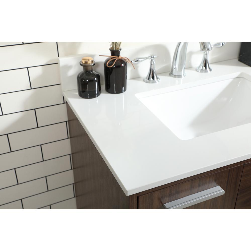 30 inch bathroom vanity in Walnut with backsplash. Picture 5