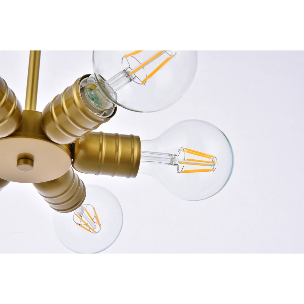 Reyes 6 Lights Brass Pendant. Picture 6