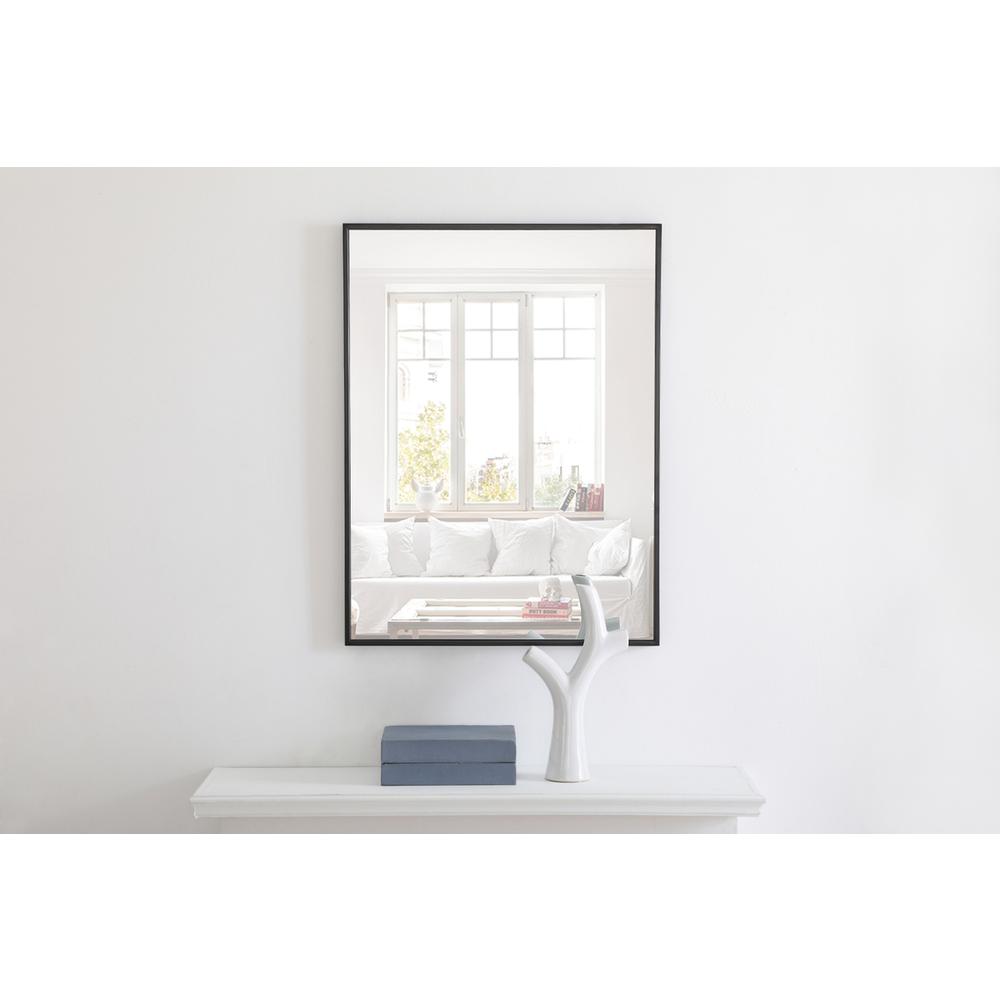 Metal frame Rectangle Mirror 24 inch Black finish. Picture 2