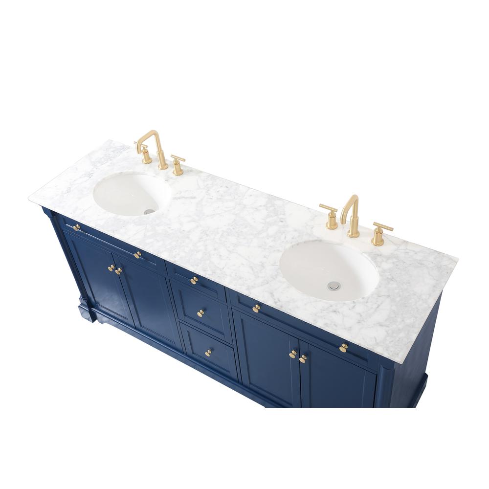72 inch double bathroom vanity in Blue. Picture 10