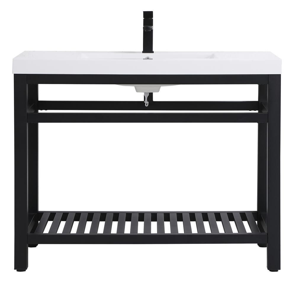 42 inch Single Bathroom Metal Vanity in Black. Picture 1