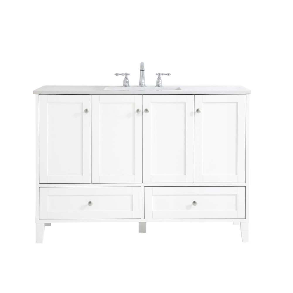 48 inch Single Bathroom Vanity in White. Picture 1