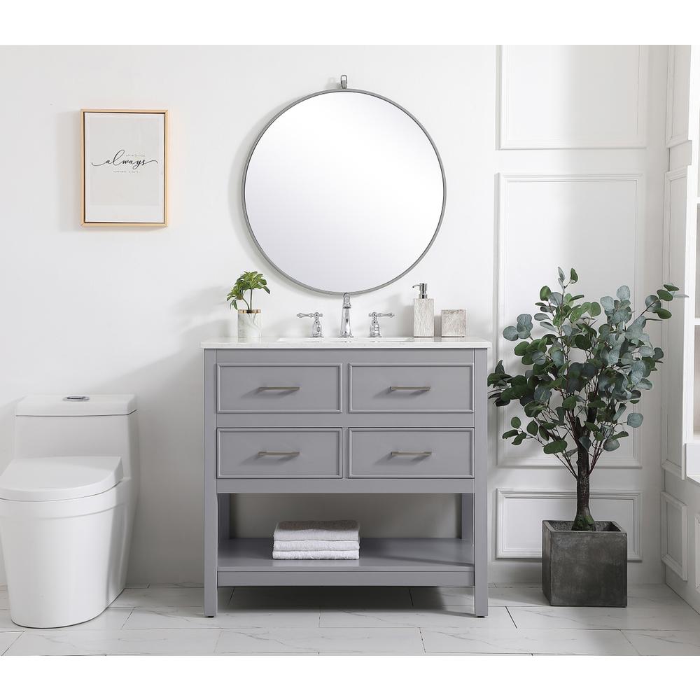 36 inch Single bathroom vanity in gray. Picture 4