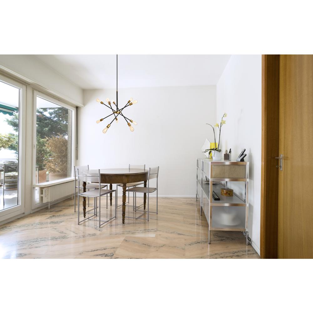 Axel Collection Chandelier D27.2 H32.5 Lt:10 Black and Brass Finish. Picture 8