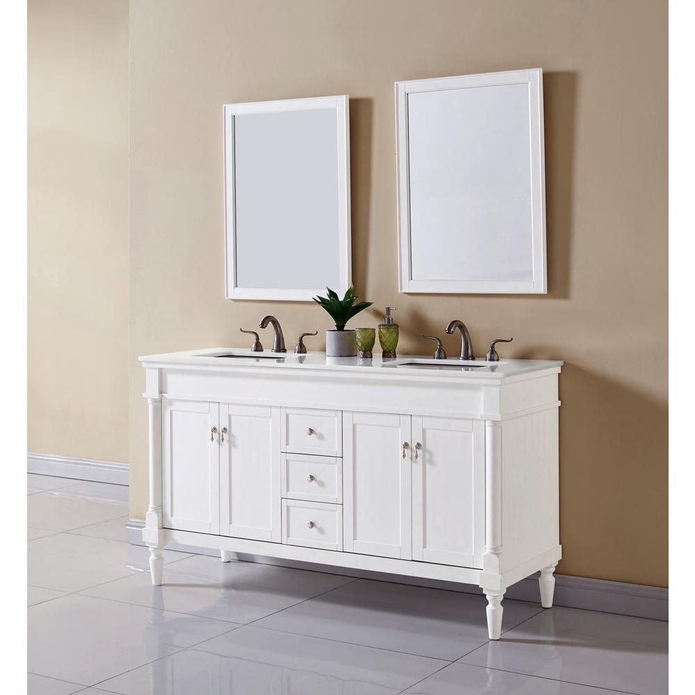 60 inch Single Bathroom vanity in Antique White. Picture 10