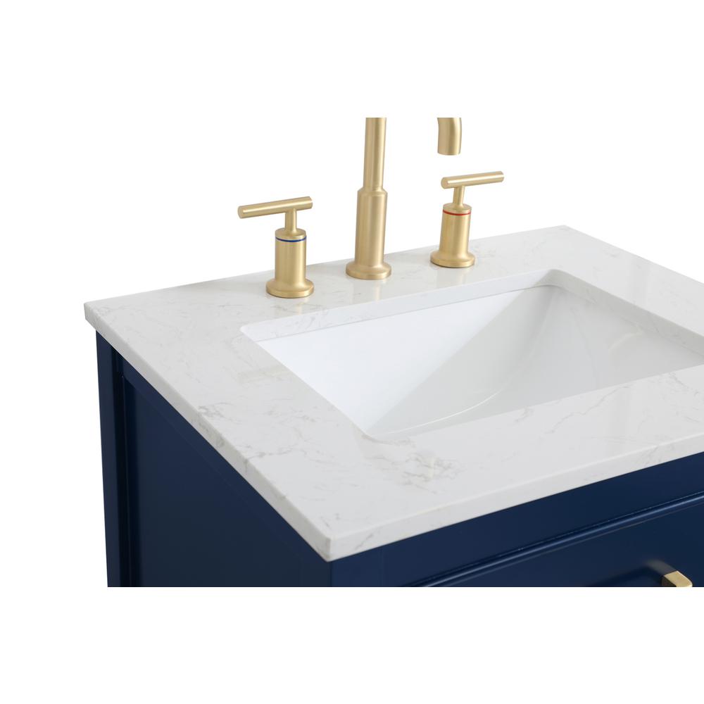 24 inch Single Bathroom Vanity in Blue. Picture 11