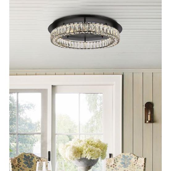 Monroe 26 inch LED Single flush mount in black. Picture 7
