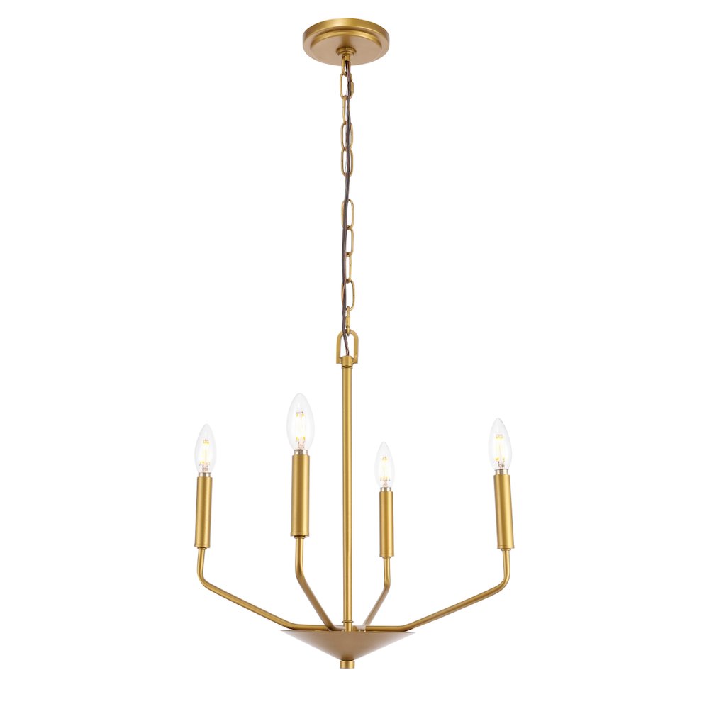 Enzo 4 Light Brass Pendant. Picture 1