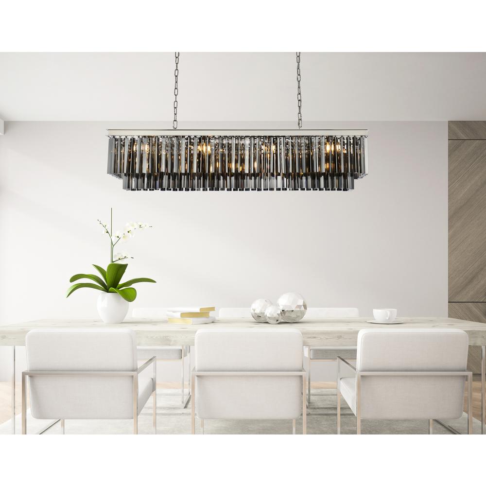 Sydney 12 light polished nickel Chandelier Silver Shade (Grey) Royal Cut Crystal. Picture 8