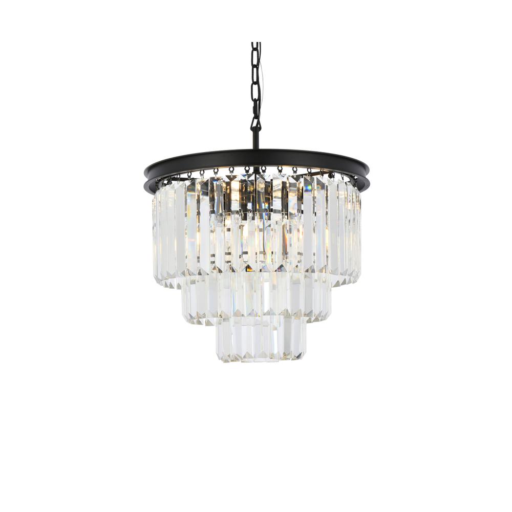 Sydney 9 light Matte Black Chandelier Clear Royal Cut Crystal. Picture 2