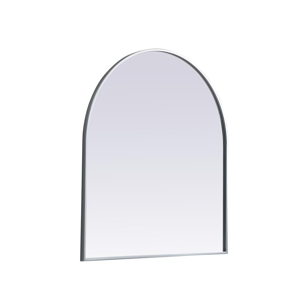 Metal Frame Arch Mirror 33x36 Inch in Silver. Picture 7