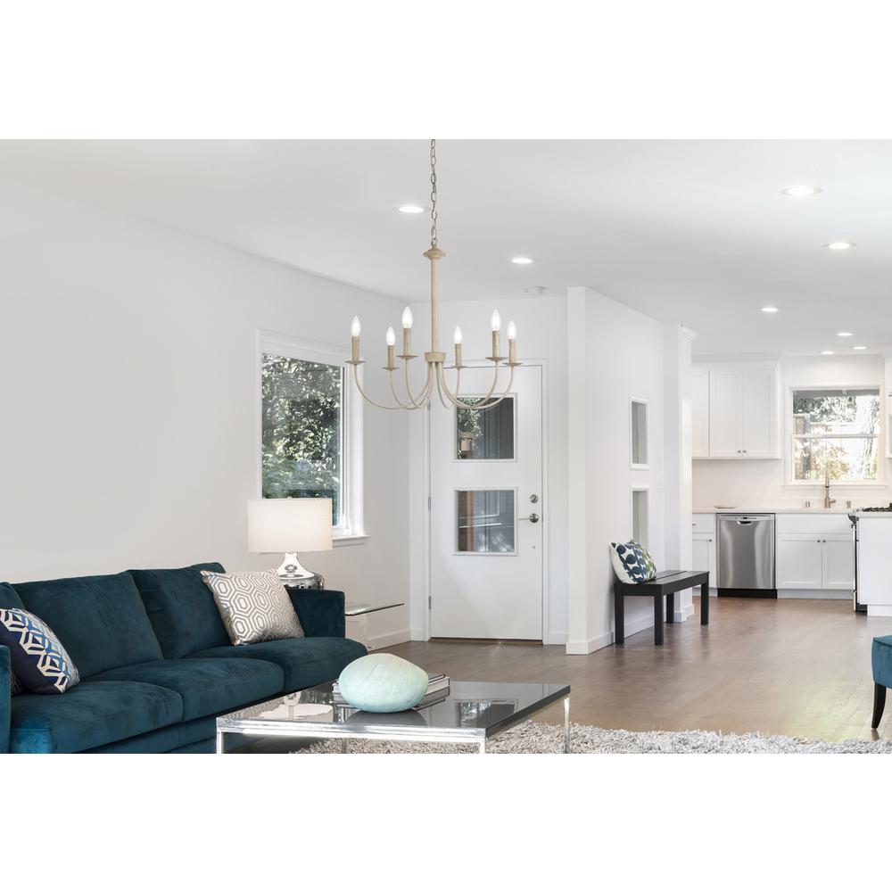 Brielle 6 lights pendant in weathered dove. Picture 7