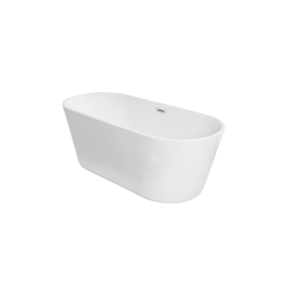 65 inch soaking roll top bathtub in glossy white. Picture 8