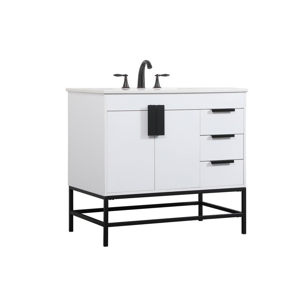 36 inch Single bathroom vanity in white. Picture 7