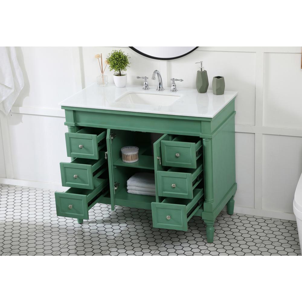 42 inch Single Bathroom vanity in vintage mint. Picture 3