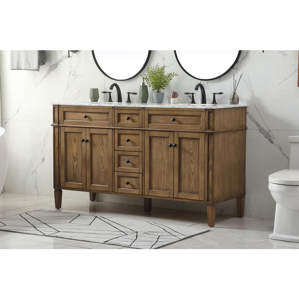60 inch double bathroom vanity in driftwood. Picture 2