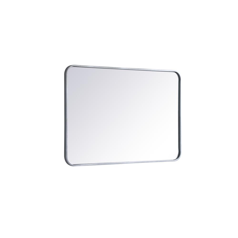 Soft corner metal rectangular mirror 24x36 inch in Silver. Picture 5