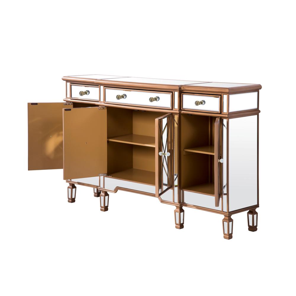 3 Drawer 4 Door Cabinet 60 in. x 14 in. x 36 in. in Gold Clear. Picture 5