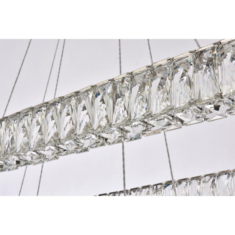 Monroe 42 inch LED double rectangle pendant in chrome. Picture 4