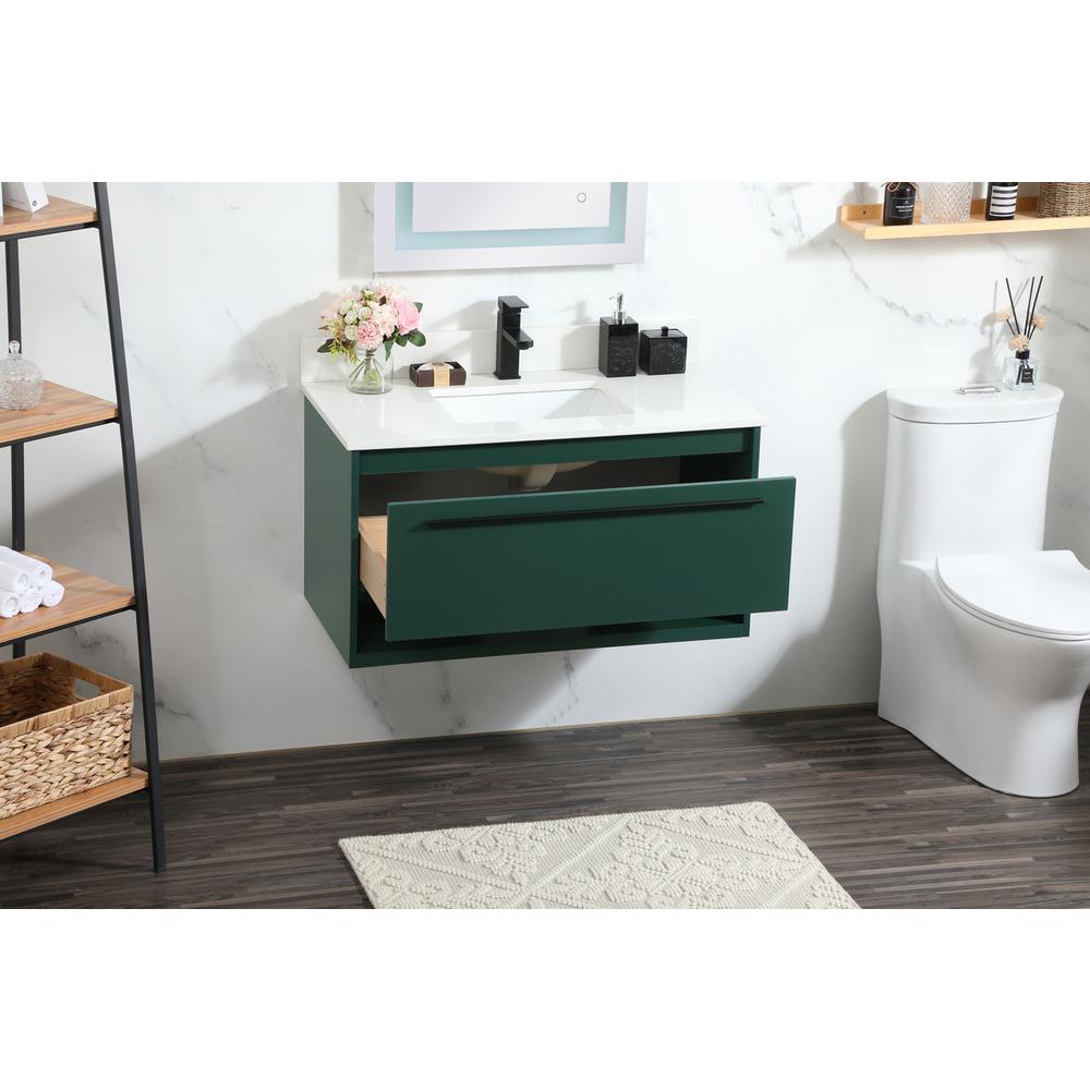 36 inch Single bathroom vanity in green with backsplash. Picture 3