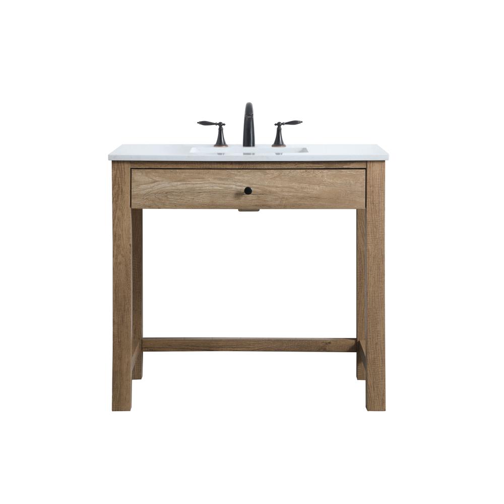 36 Inch ADA Compliant Bathroom Vanity In Natural Oak. Picture 1