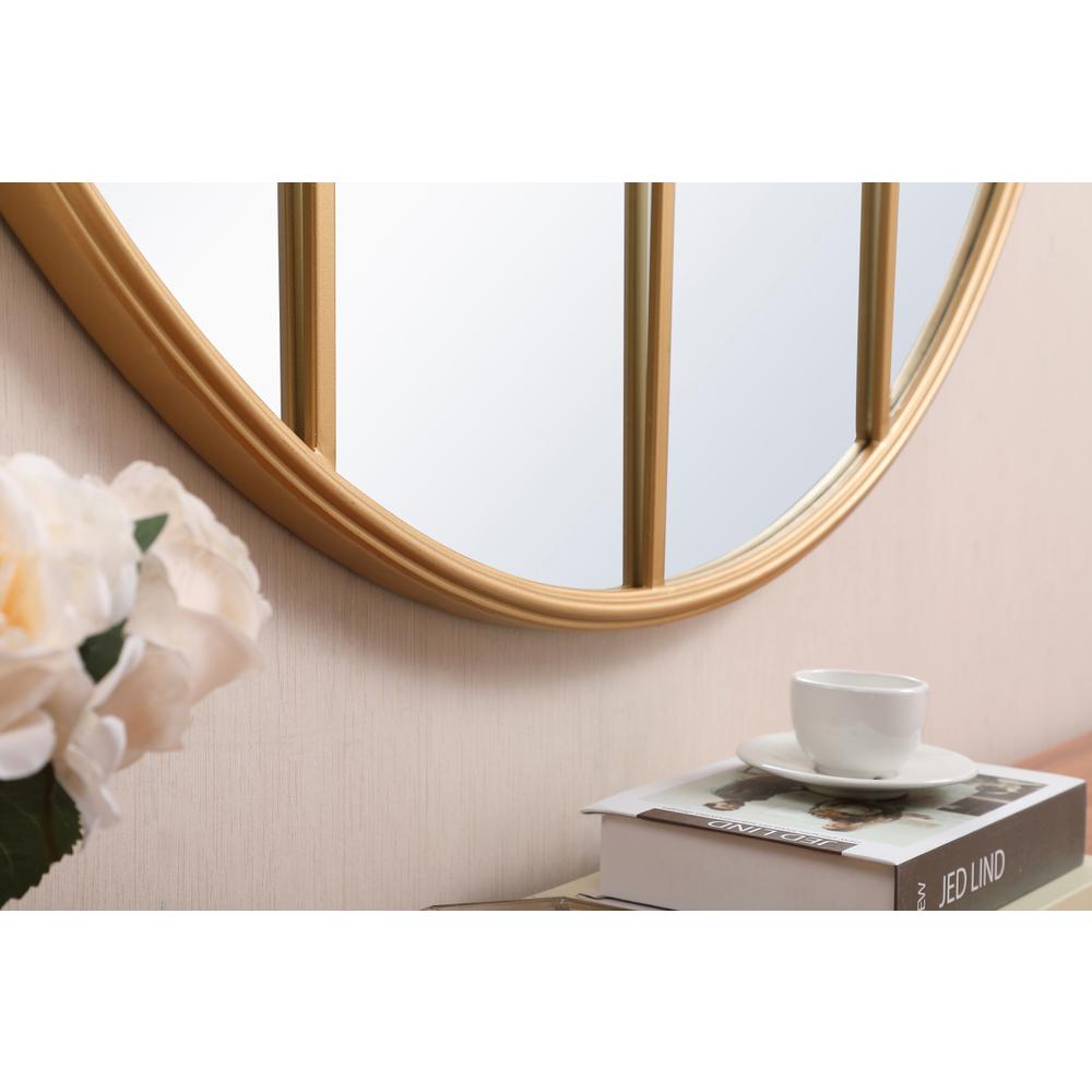 Metal windowpane mirror 42 inch x 42 inch in Brass. Picture 4