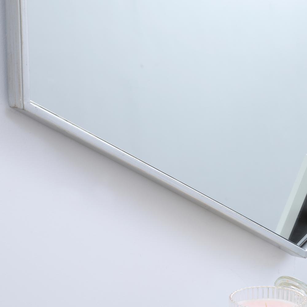 Metal frame hexagon mirror 41 inch in silver. Picture 11