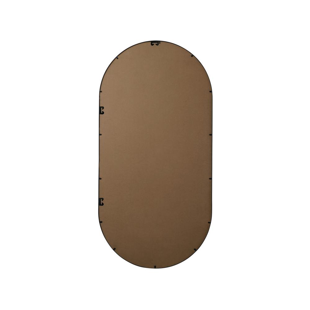 Metal Frame Oval Mirror 36x72 Inch in Black. Picture 10