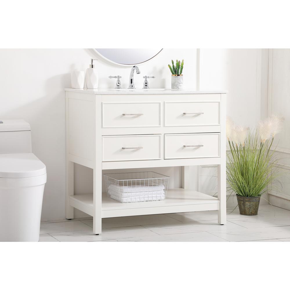 36 inch Single bathroom vanity in white. Picture 2